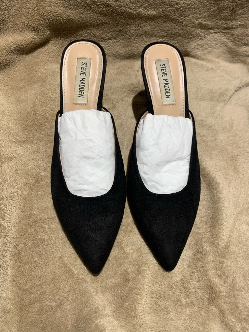 Steve Madden Black Mule style heel Shoe  “Limbo” with Logo Box
